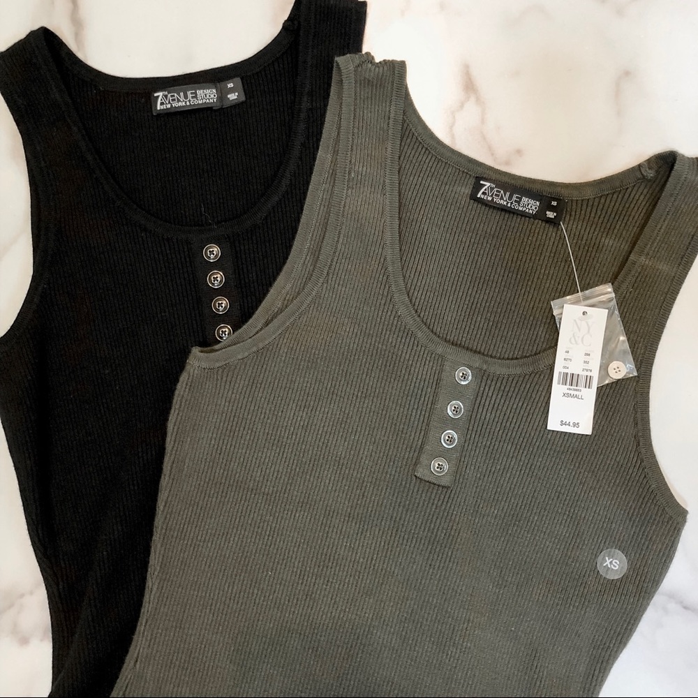 BOGO New York & Co Tank Tops Black/Olive